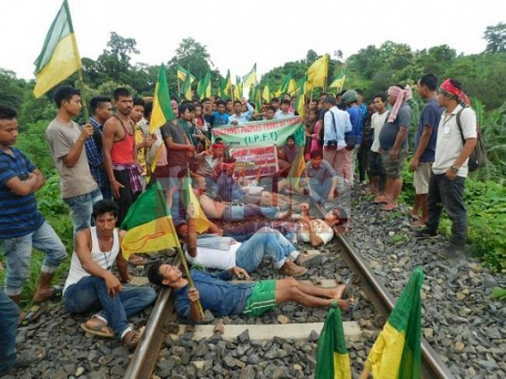 IPFT paralyzes NFR service in Tripura in demand of Separate Tipraland IPFT paralyzes NFR service in Tripura in demand of Separate Tipraland